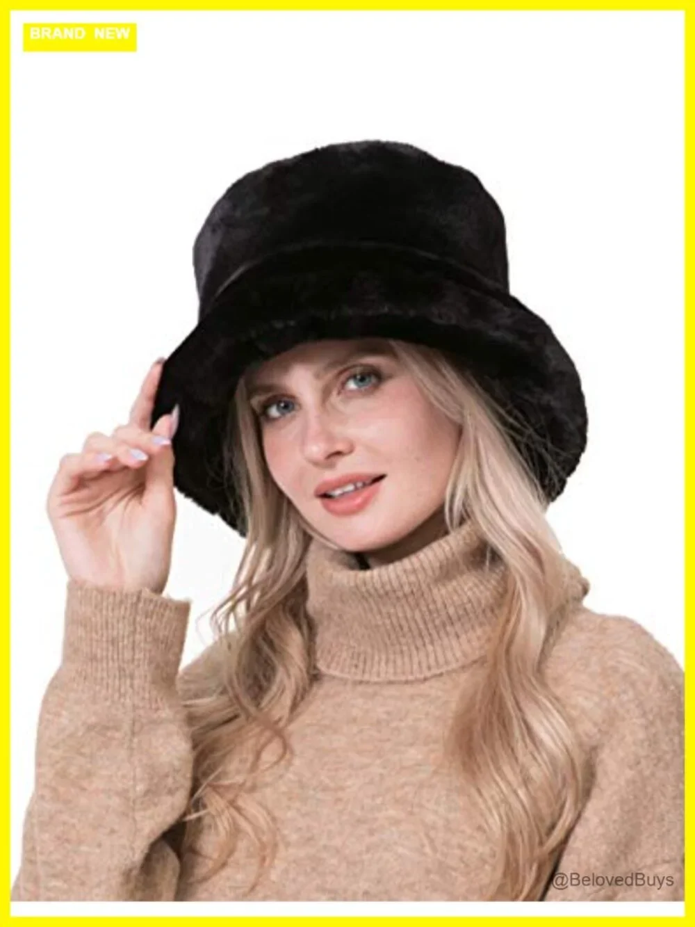 Faux Fur Bucket Hats and Headband for Cold Weather